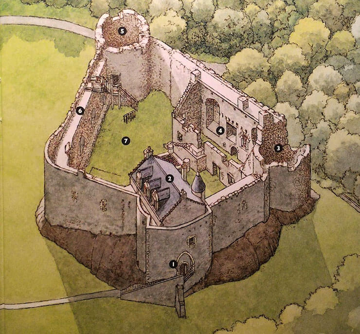 mappa del castello di dunstaffnage