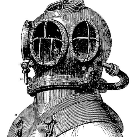 scafandro da palombaro con elmo