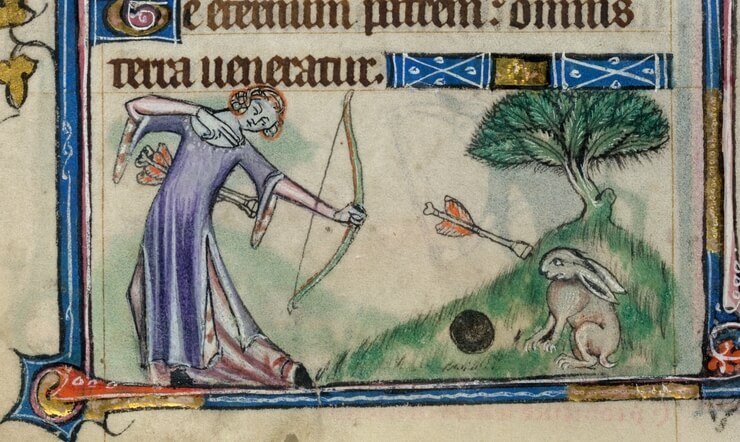 donne a caccia nel medioevo con arco e frecce